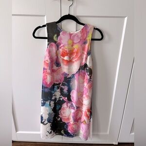 Vince Camuto Sleeveless Fit Mini Dress Floral Print sz 2